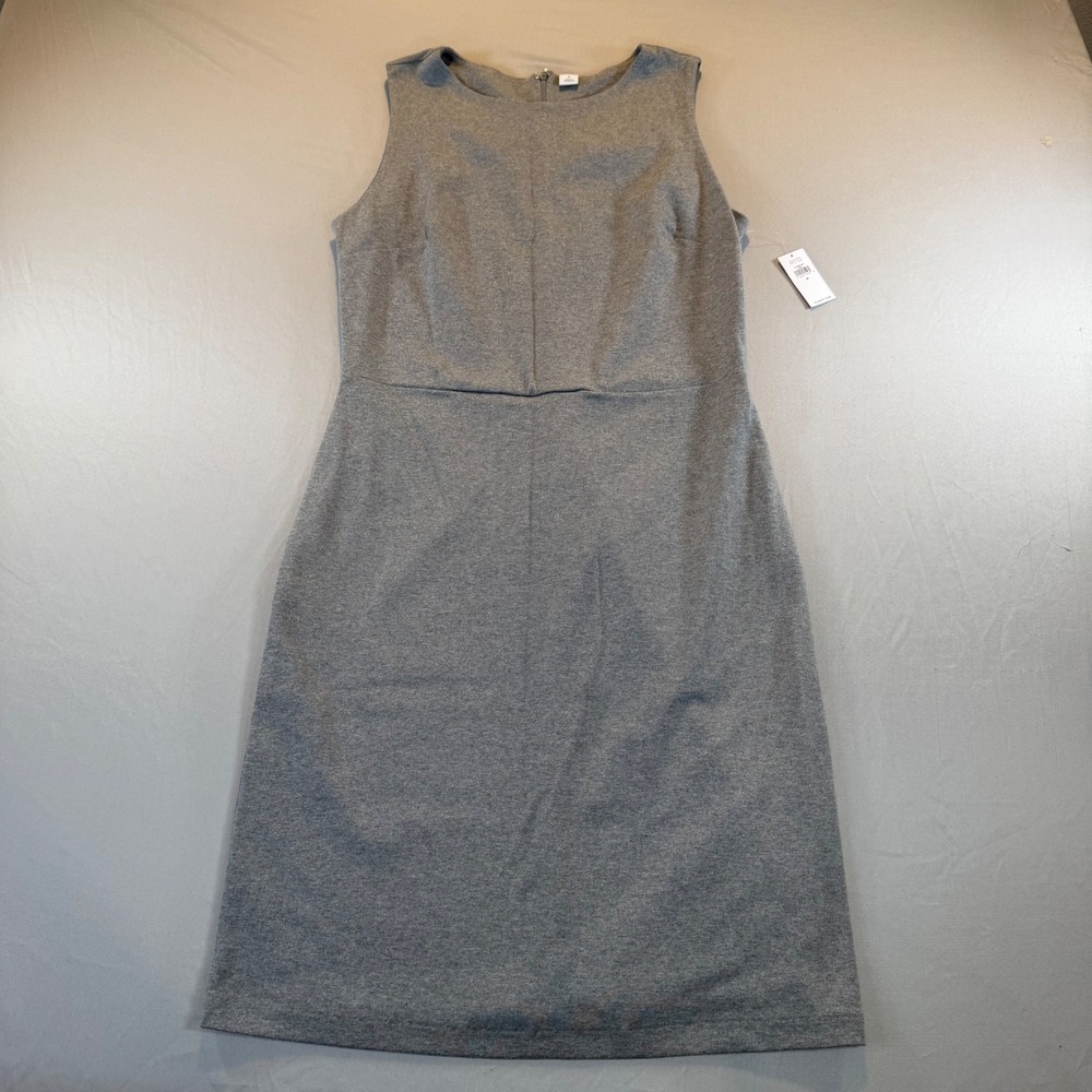 Old Navy Heather Gray Sleeveless Sheath Jersey Dress M NEW Minimalist Office